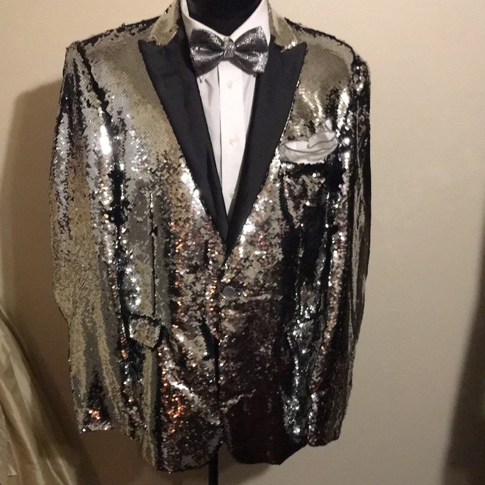 Coofandy Silver Sequin Jacket - image 5